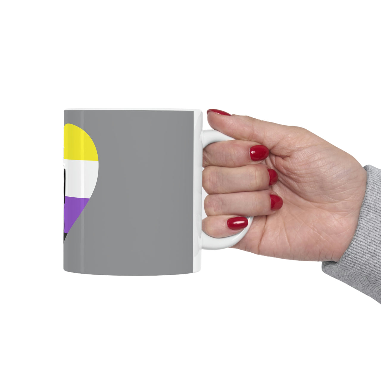Non Binary Flag Ceramic Mug  - Free Mom Hugs Printify