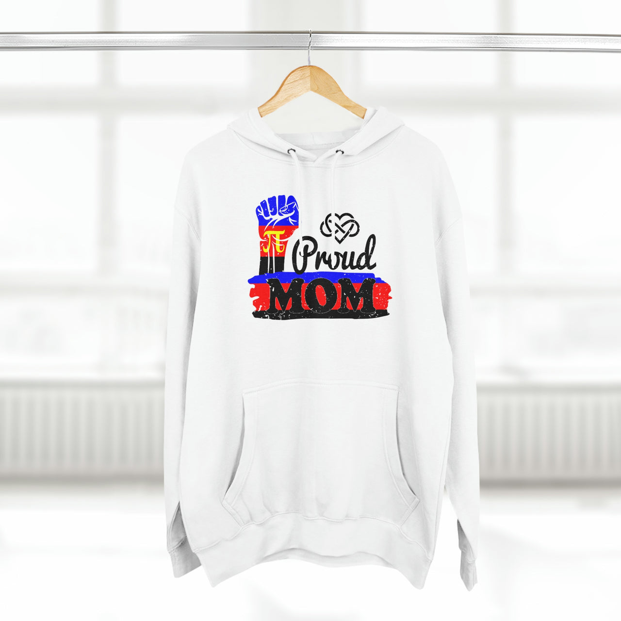 Polyamory Flag Mother's Day Unisex Premium Pullover Hoodie - Proud Mom Printify