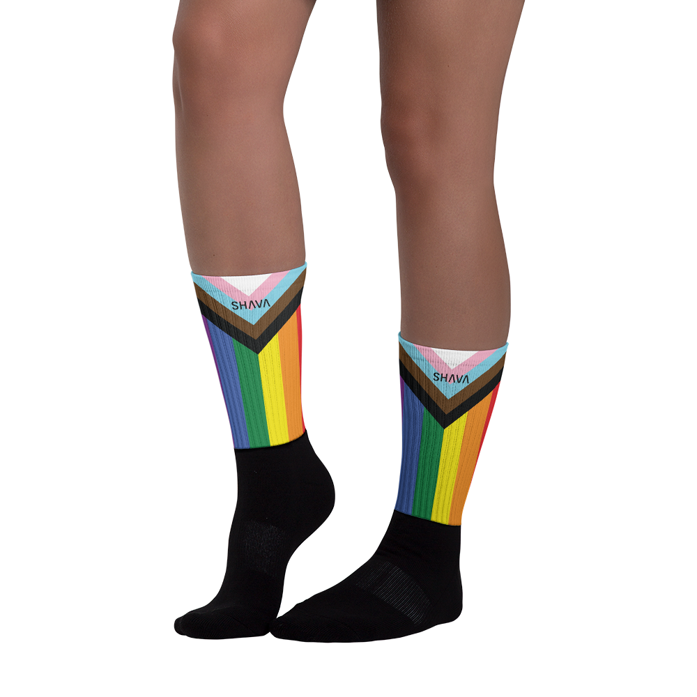 LGBTQ  Sublimation socks/ Celebrating Progress Flag SHAVA