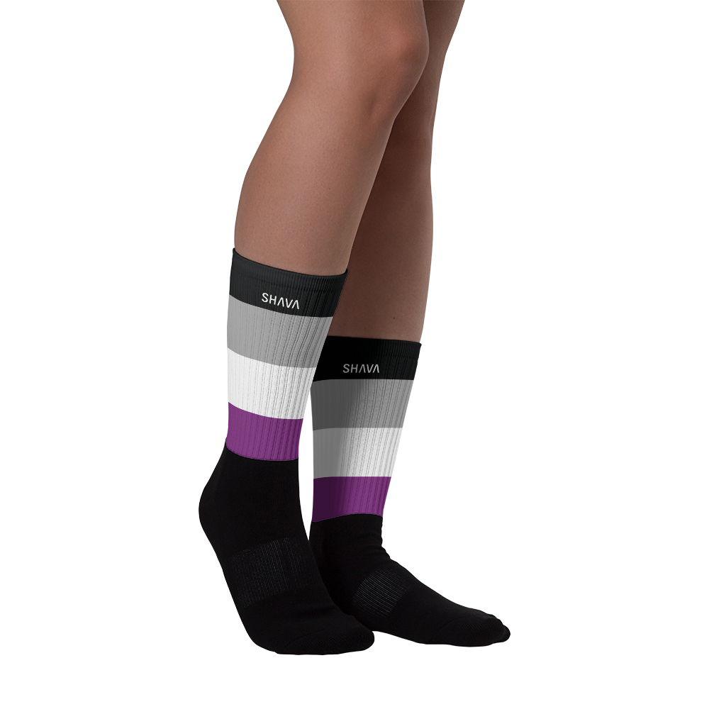 LGBTQ  Sublimation socks/ Celebrating Asexual Flag SHAVA