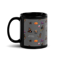 Thumbnail for Halloween Black glossy mug, Halloween All Over Print Coffee Mug/Don't be a Basic Witch SHAVA