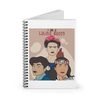 Thumbnail for Affirmation Feminist Pro Choice Ruled Line Spiral Notebook -  I Am A Latina Queen Printify
