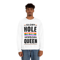 Thumbnail for Unisex Christmas LGBTQ Heavy Blend Crewneck Sweatshirt - Glory Hole To The Newborn Queen Printify
