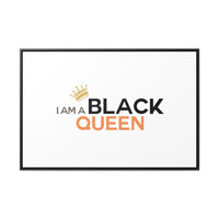Thumbnail for Affirmation Feminist Pro Choice Canvas Print With Horizontal Frame - I Am A Black Queen Printify