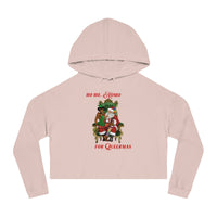 Thumbnail for Christmas LGBTQ Women’s Cropped Hooded Sweatshirt - Hoho (Black) Printify