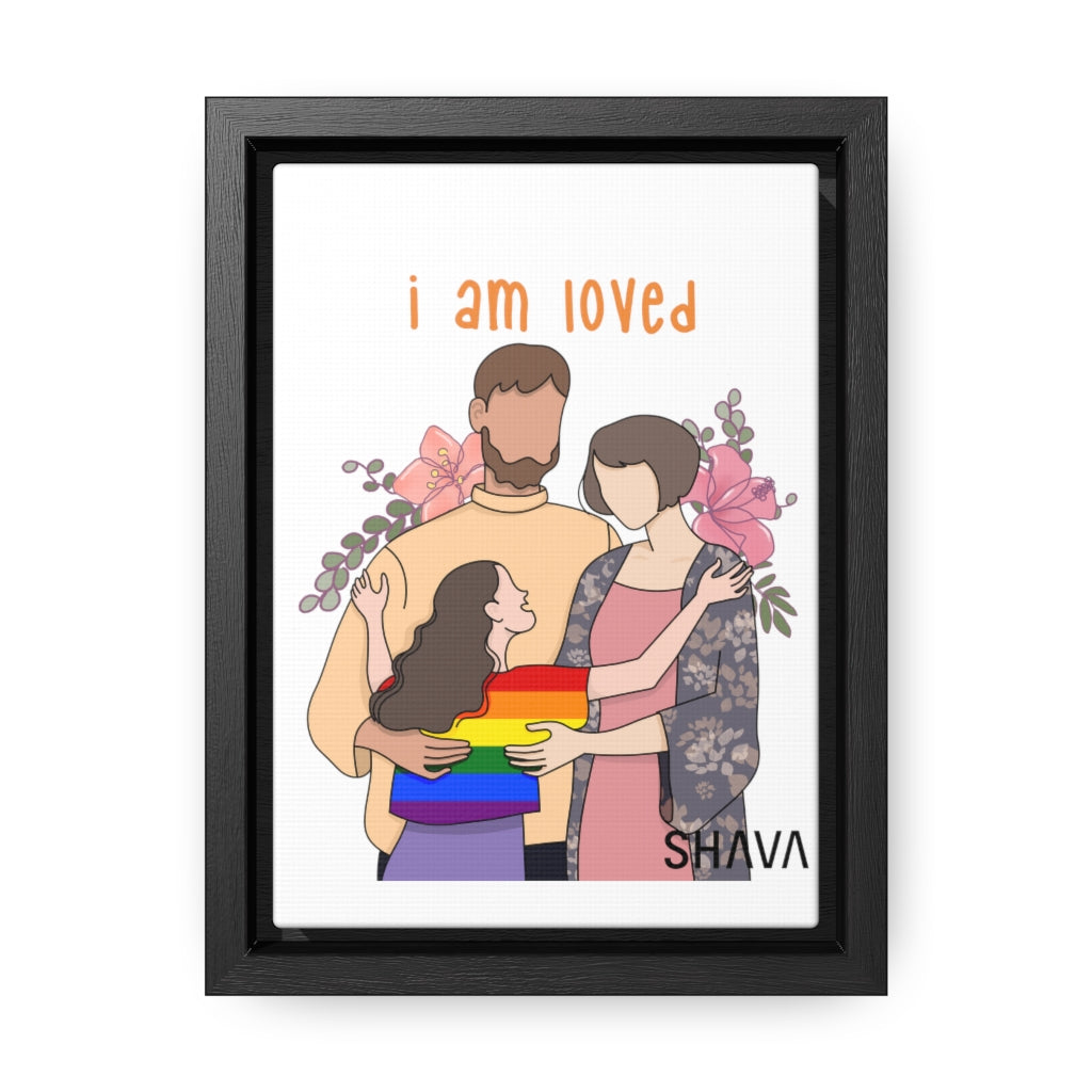 Affirmation Feminist Pro Choice Canvas Print With Vertical Frame - I Am Loved (Child) Printify