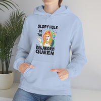 Thumbnail for Unisex Christmas LGBTQ Heavy Blend Hoodie - Glory Hole To The Newborn Queen Printify