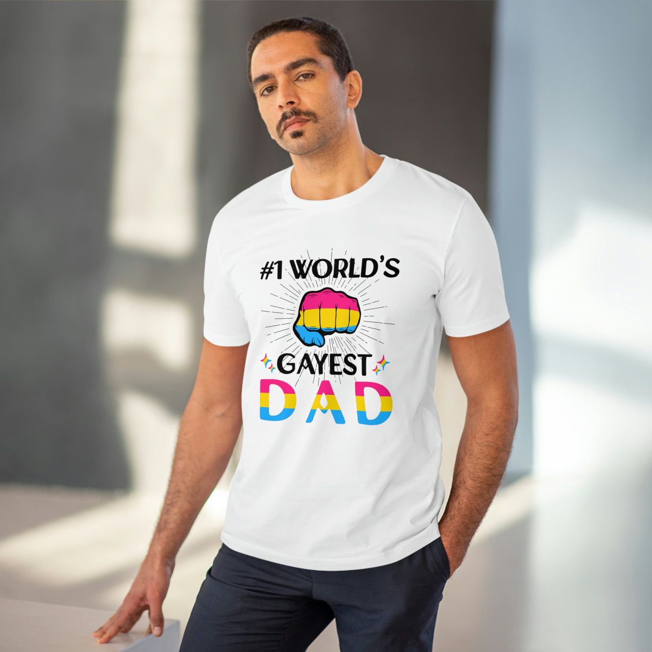 Pansexual Pride Flag T-shirt Unisex Size - #1 Word's Sexiest Dad Printify