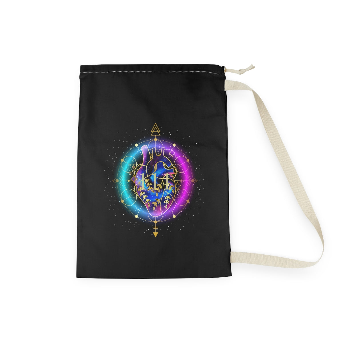 Yoga Spiritual Meditation Laundry Bag -  Sacred Heart 111 Angel Number Printify