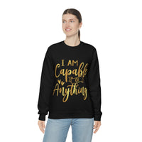 Thumbnail for Affirmation Feminist Pro Choice Sweatshirt Unisex  Size – I Am Capable Of Anything Printify