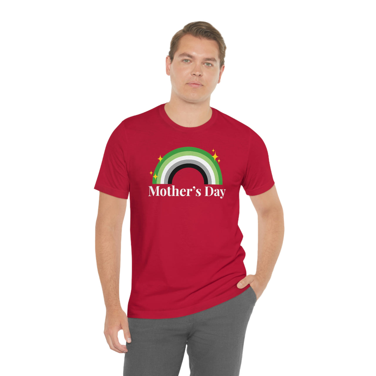 Aromantic Pride Flag Mother's Day Unisex Short Sleeve Tee - Mother's Day SHAVA CO