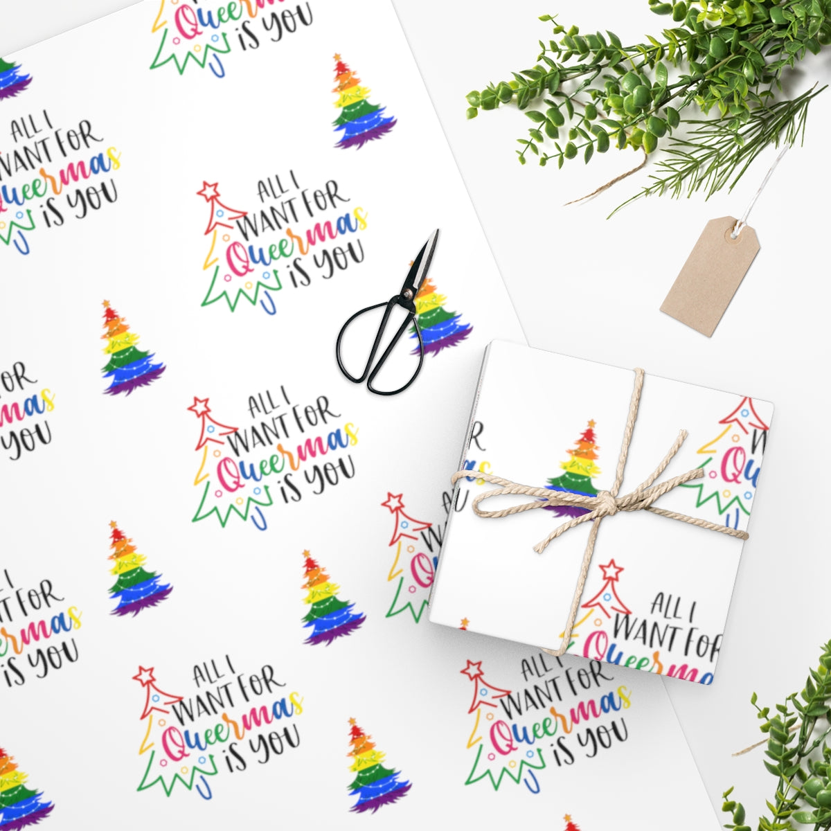 Christmas LGBTQ Print On Demand Gift Wrapping Paper Printify