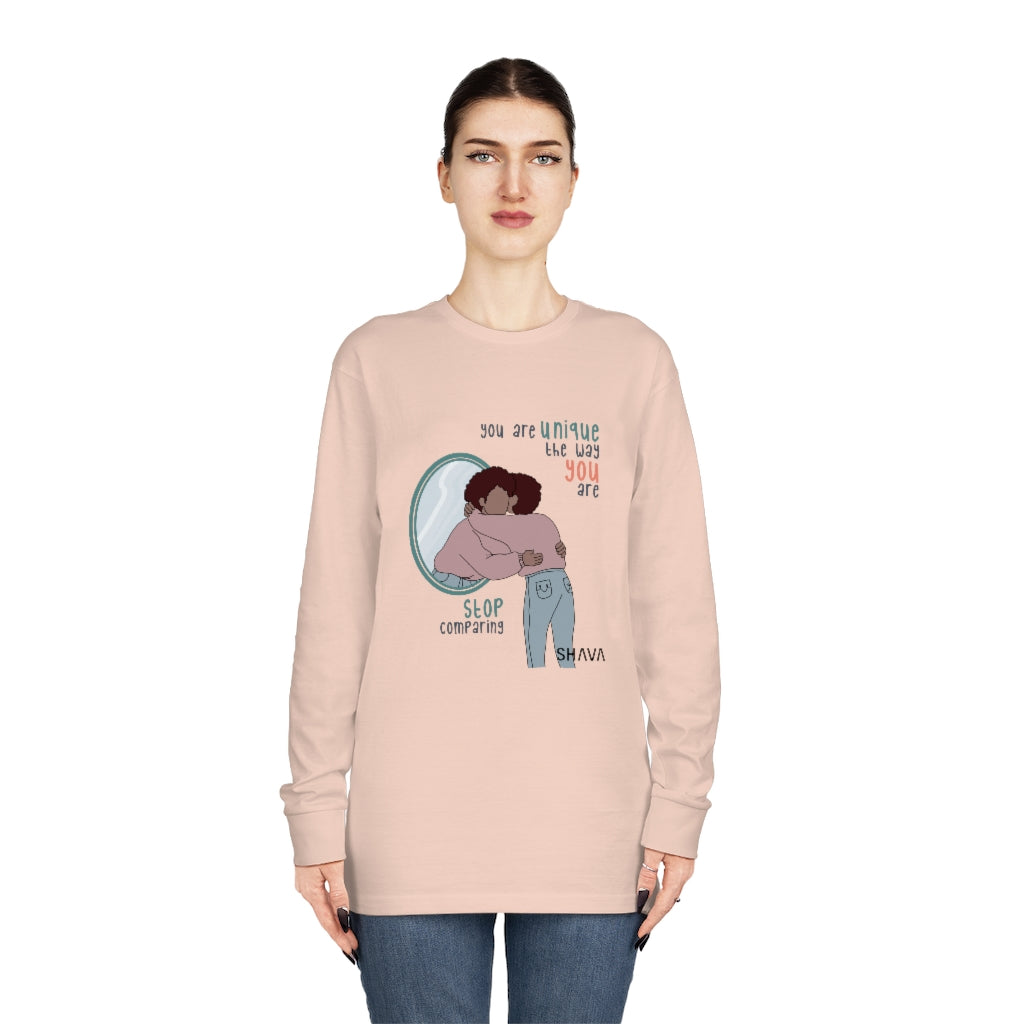 Affirmation Feminist Pro Choice Long Sleeve Shirt Women’s Size – You Are Unique (Black) Printify