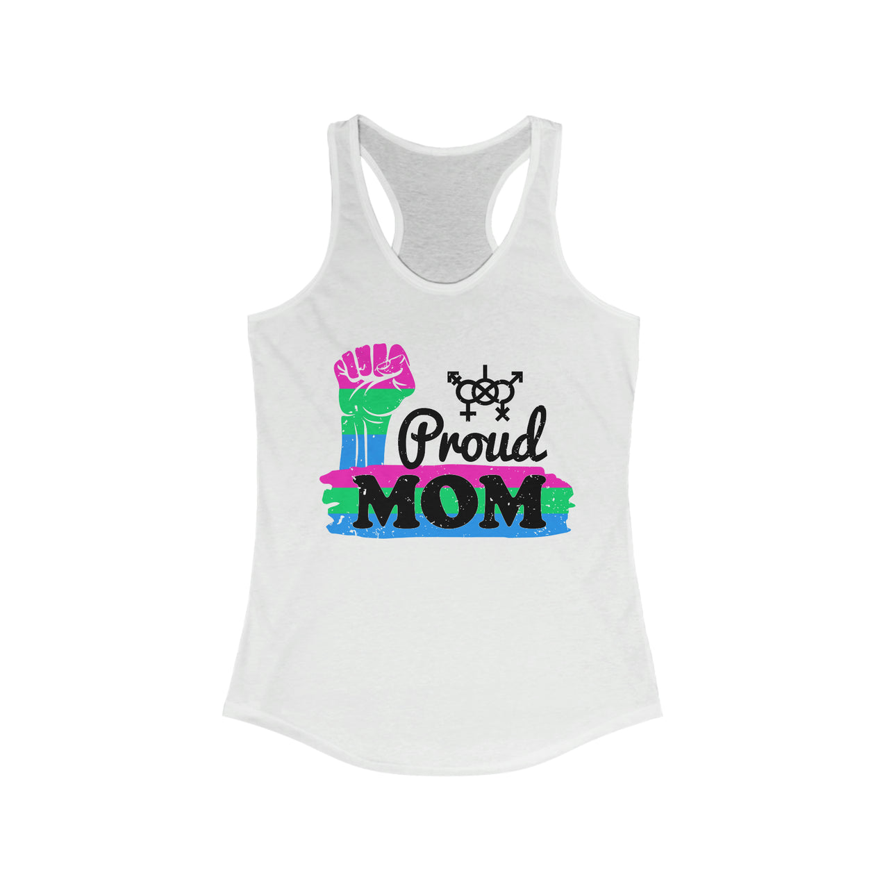Polysexual Pride Flag Mother's Day Ideal Racerback Tank - Proud Mom SHAVA CO