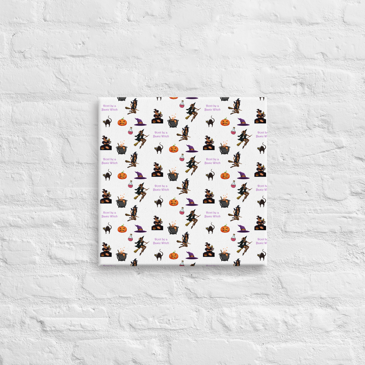 Halloween Canvas, Halloween All Over Print Canvas/Don't be a Basic Witch SHAVA