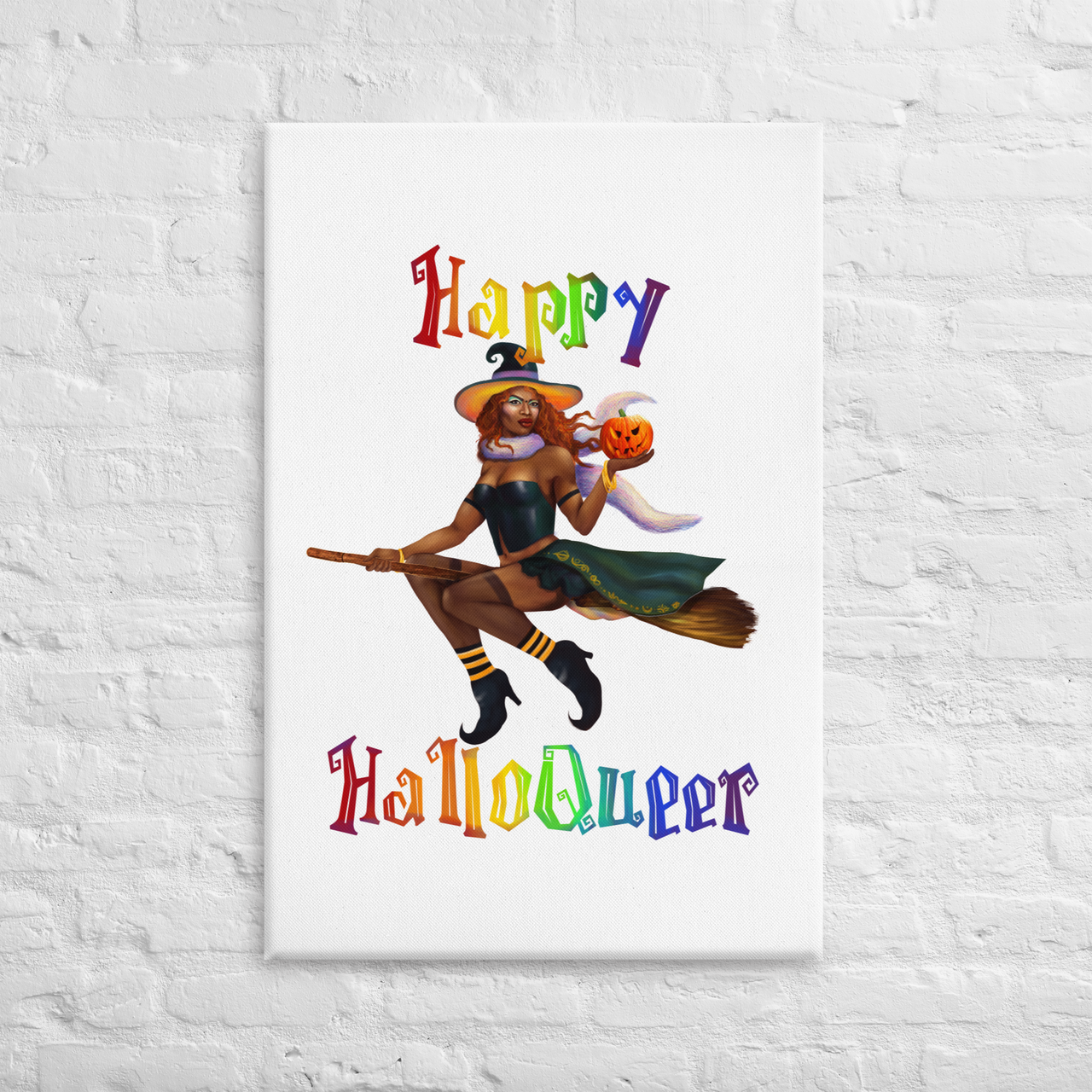 Transgender Halloween Canvas-Trans Pride LGBT Halloween/Happy HalloQueer SHAVA