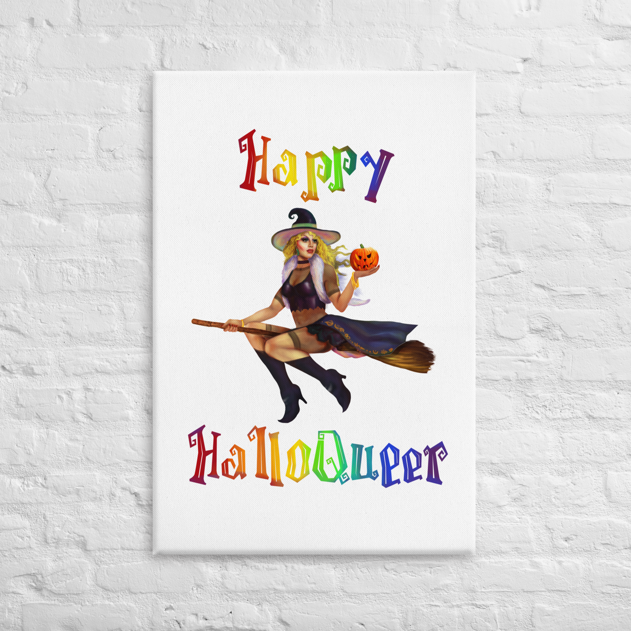 Transgender Halloween Canvas-Trans Pride LGBT Halloween/Happy HalloQueer SHAVA
