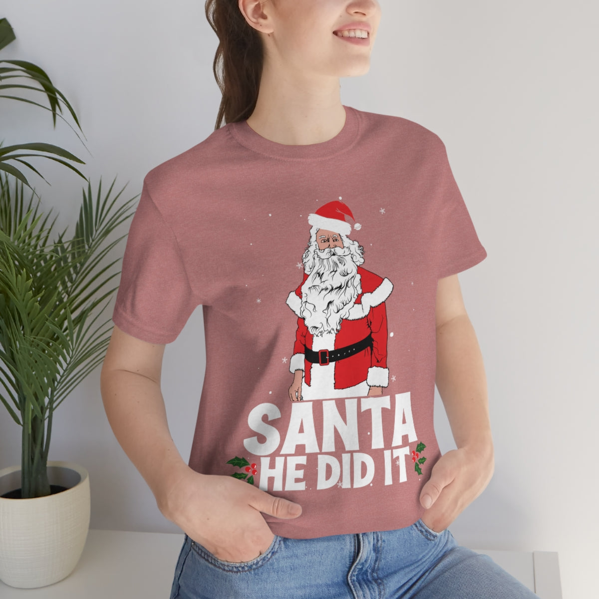 Classic Unisex Christmas T-shirt - Santa He Did It Printify