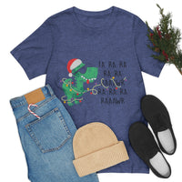 Thumbnail for Classic Unisex Christmas T-shirt - Dinosour Christmas Printify