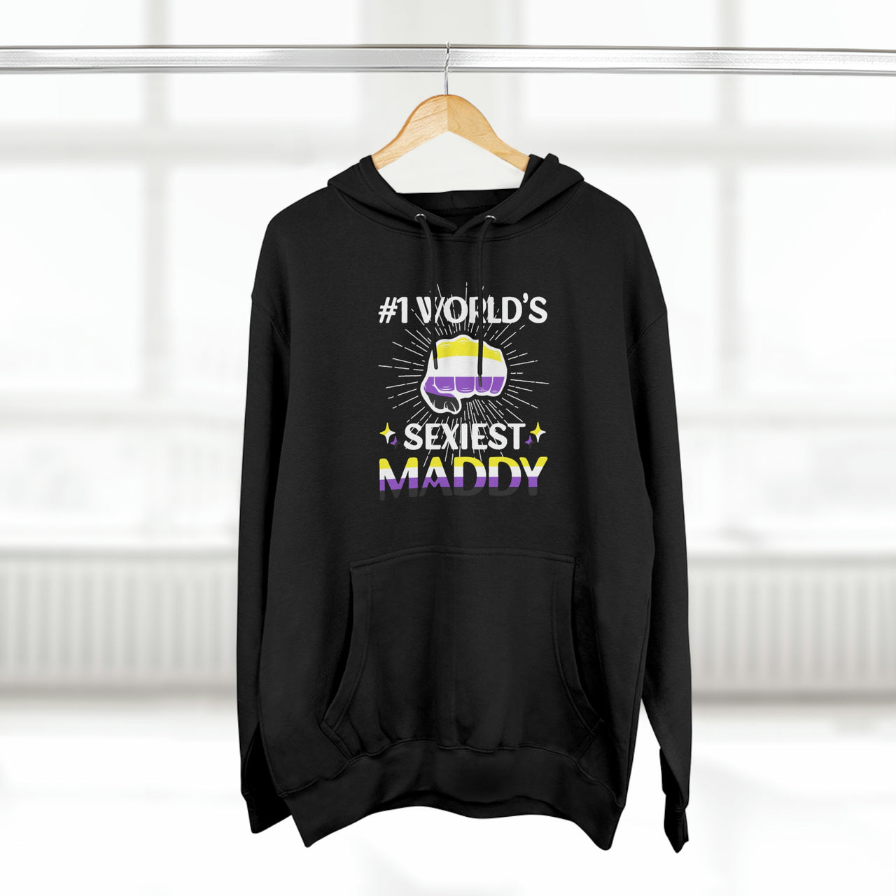 Nonbinary Flag Mother's Day Unisex Premium Pullover Hoodie - #1 World's Gayest Mom Printify