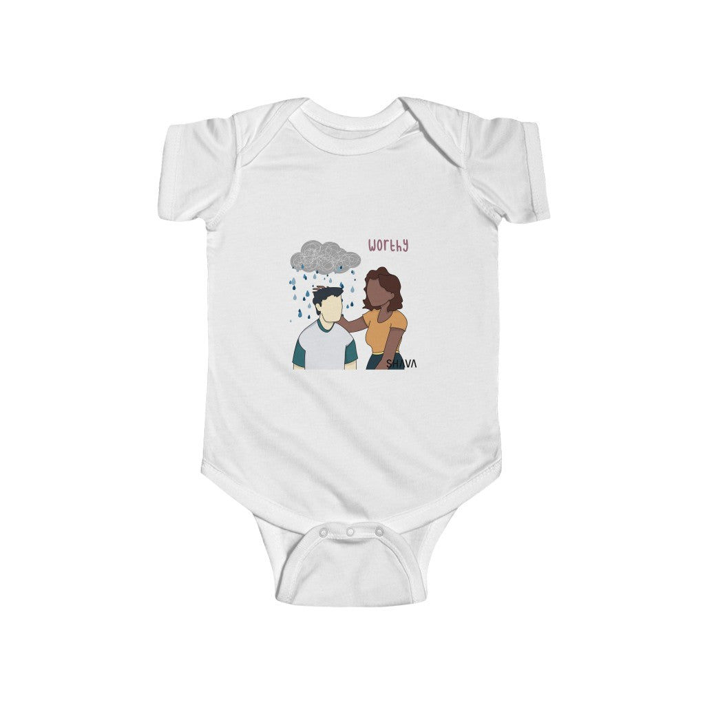 IAC KIDS Clothing  Infant Fine Jersey Bodysuit / You are Worthy (Depression) Printify