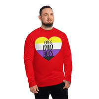 Thumbnail for Non Binary Pride Flag Sweatshirt Unisex Size - Free Dad Hugs Printify