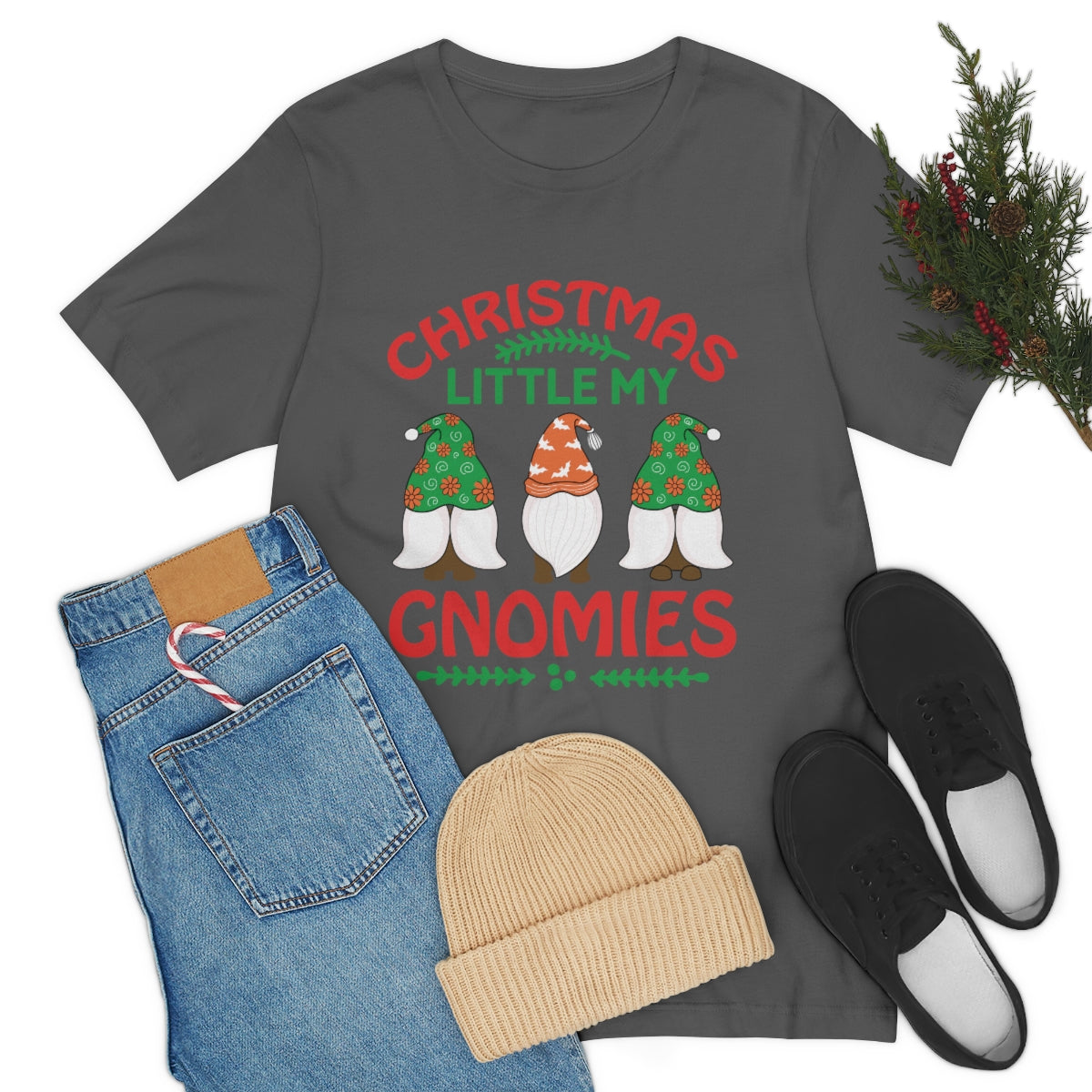 Classic Unisex Christmas T-shirt - Christmas Little My Gnomies Printify