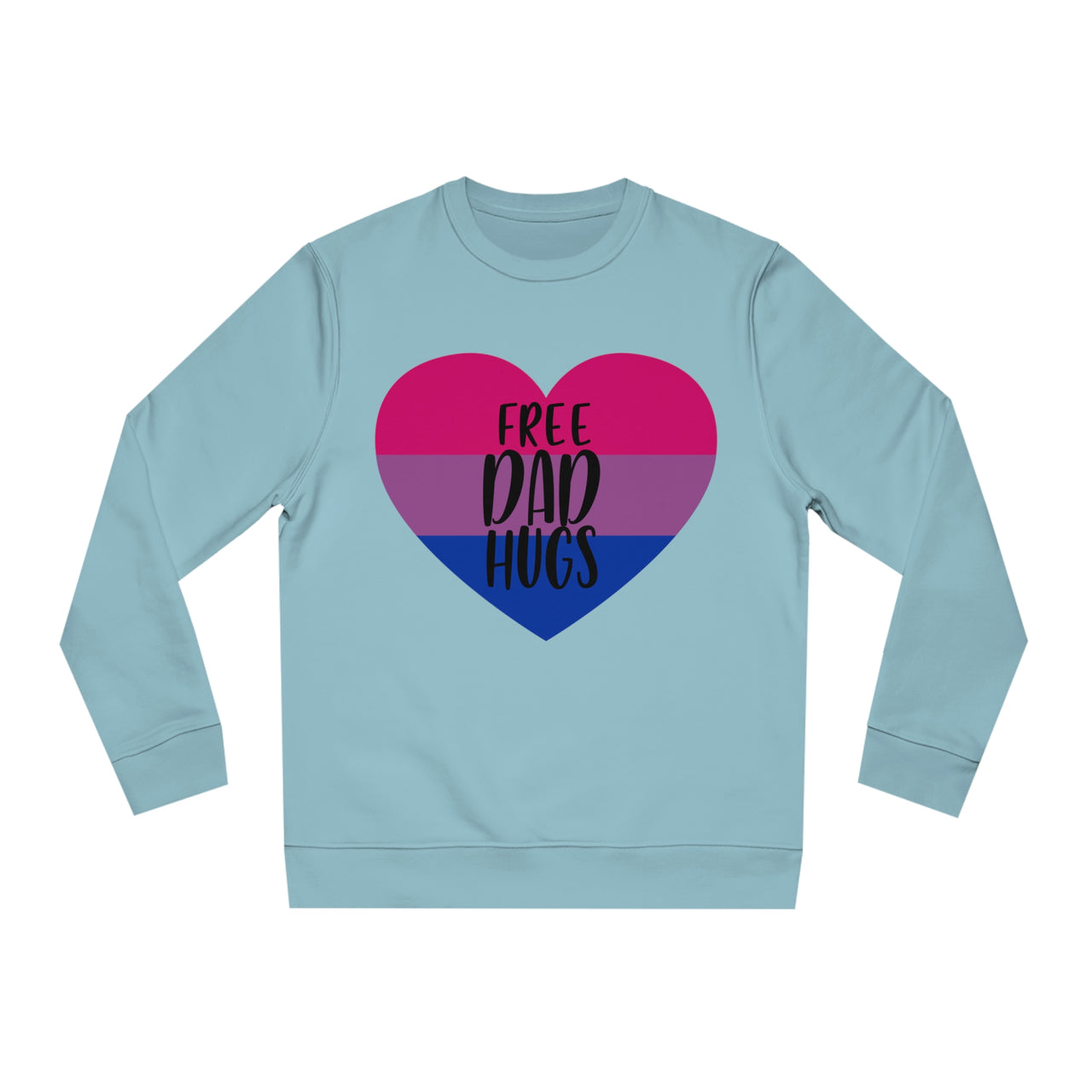 Bisexual Pride Flag Sweatshirt Unisex Size - Free Dad Hugs Printify