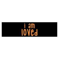 Thumbnail for Affirmation Feminist Pro Choice Bumper Sticker - I Am Loved (orange/black background) Printify