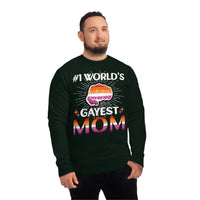 Thumbnail for Lesbian Pride Flag Sweatshirt Unisex Size - #1 World's Gayest Mom Printify