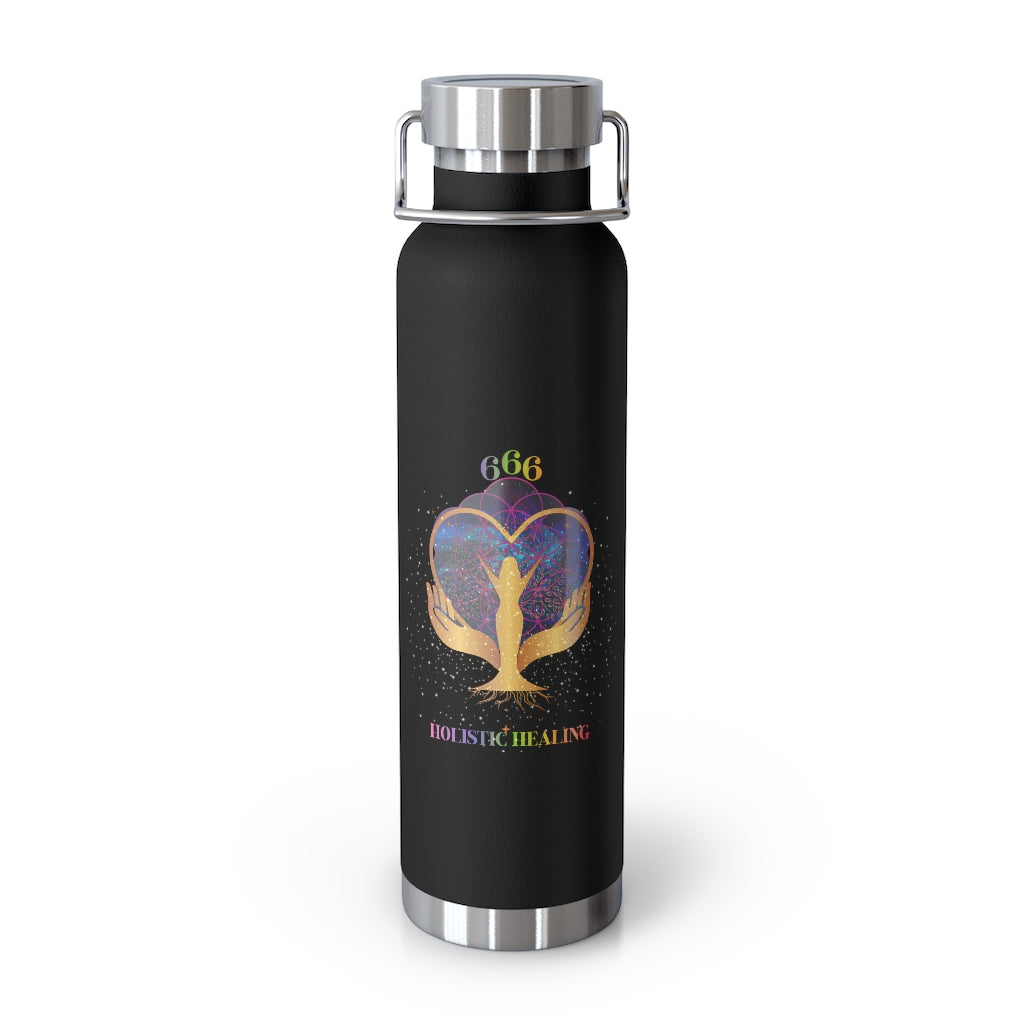 Yoga Spiritual Meditation Copper Vacuum Insulated Bottle 22oz  –  Reflection 666 Angel Number Printify