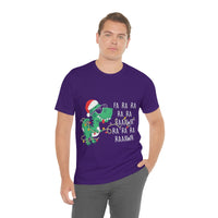 Thumbnail for Classic Unisex Christmas T-shirt - Dinosour Christmas Printify