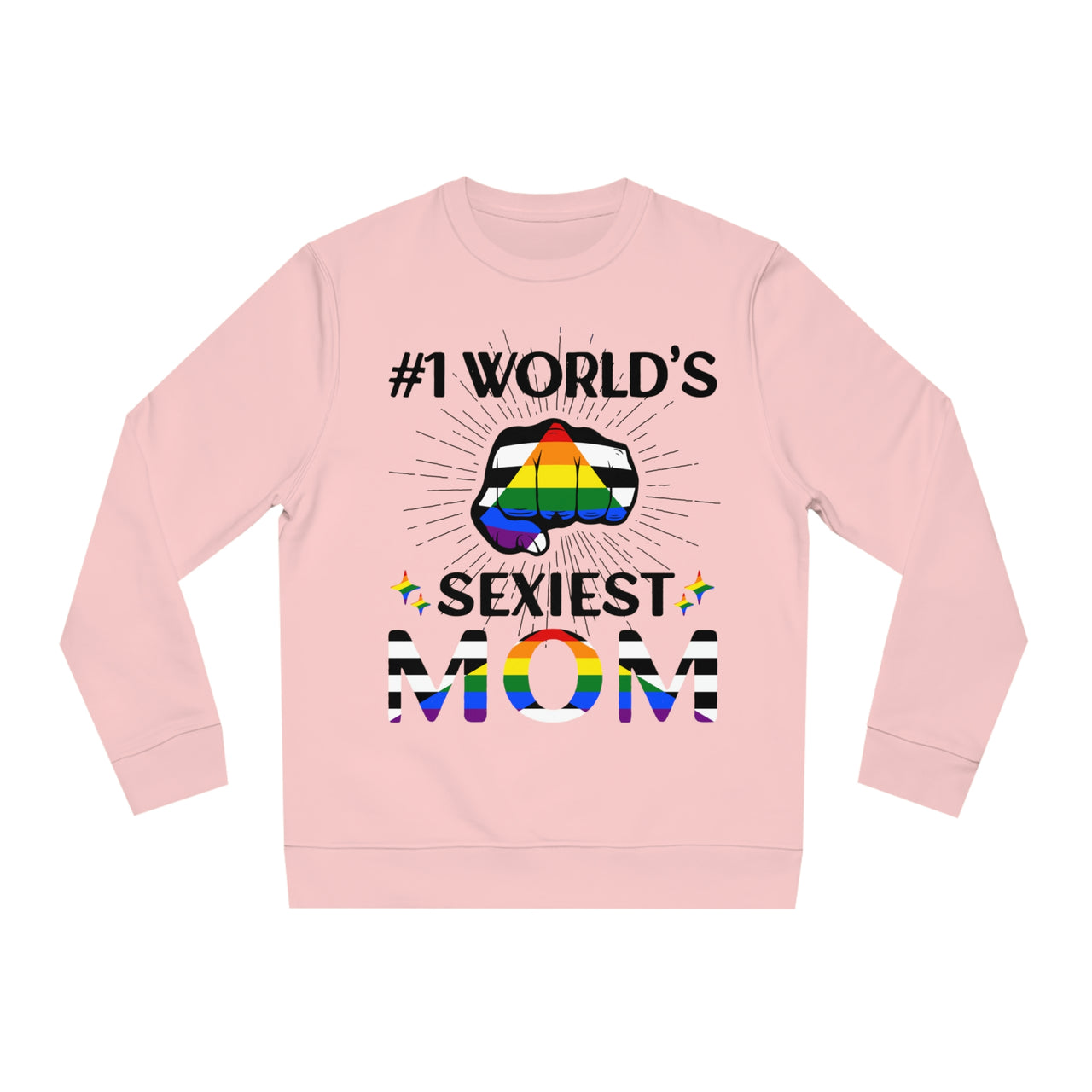Straight Ally Pride Flag Sweatshirt Unisex Size - #1 World's Sexiest Mom Printify