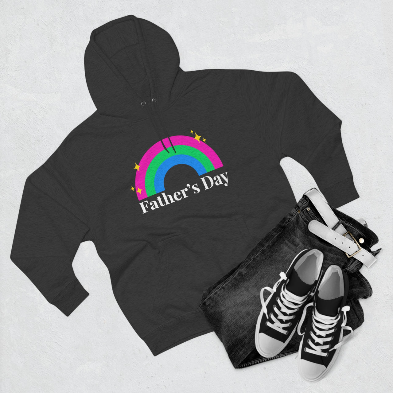 Polysexual Pride Flag Unisex Premium Pullover Hoodie - Father's Day Printify
