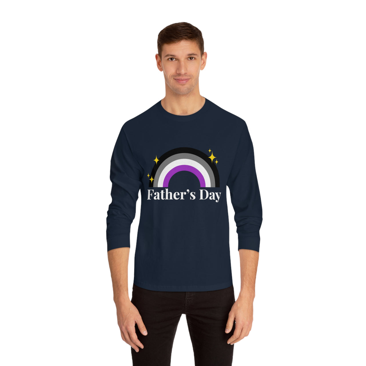 Asexual Pride Flag Unisex Classic Long Sleeve Shirt - Father's Day Printify