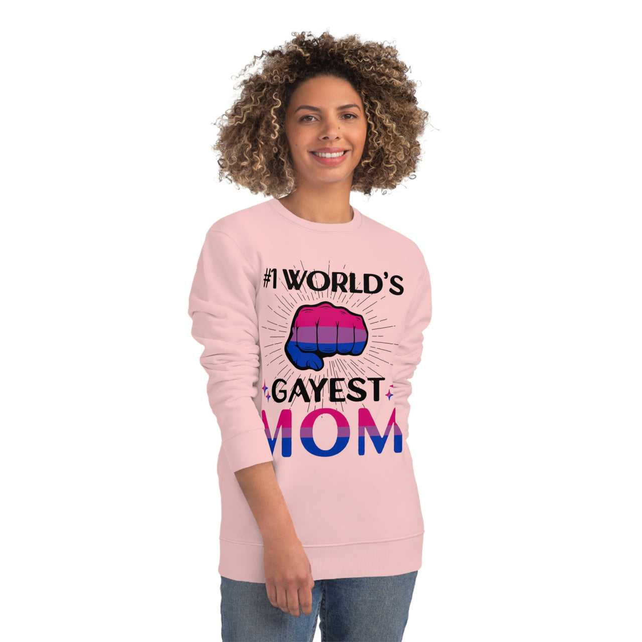 Bisexual Pride Flag Sweatshirt Unisex Size - #1 World's Gayest Mom Printify