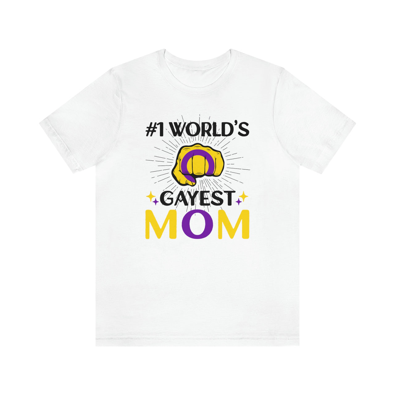 Intersex Pride Flag Mother's Day Unisex Short Sleeve Tee - #1 World's Gayest Mom SHAVA CO