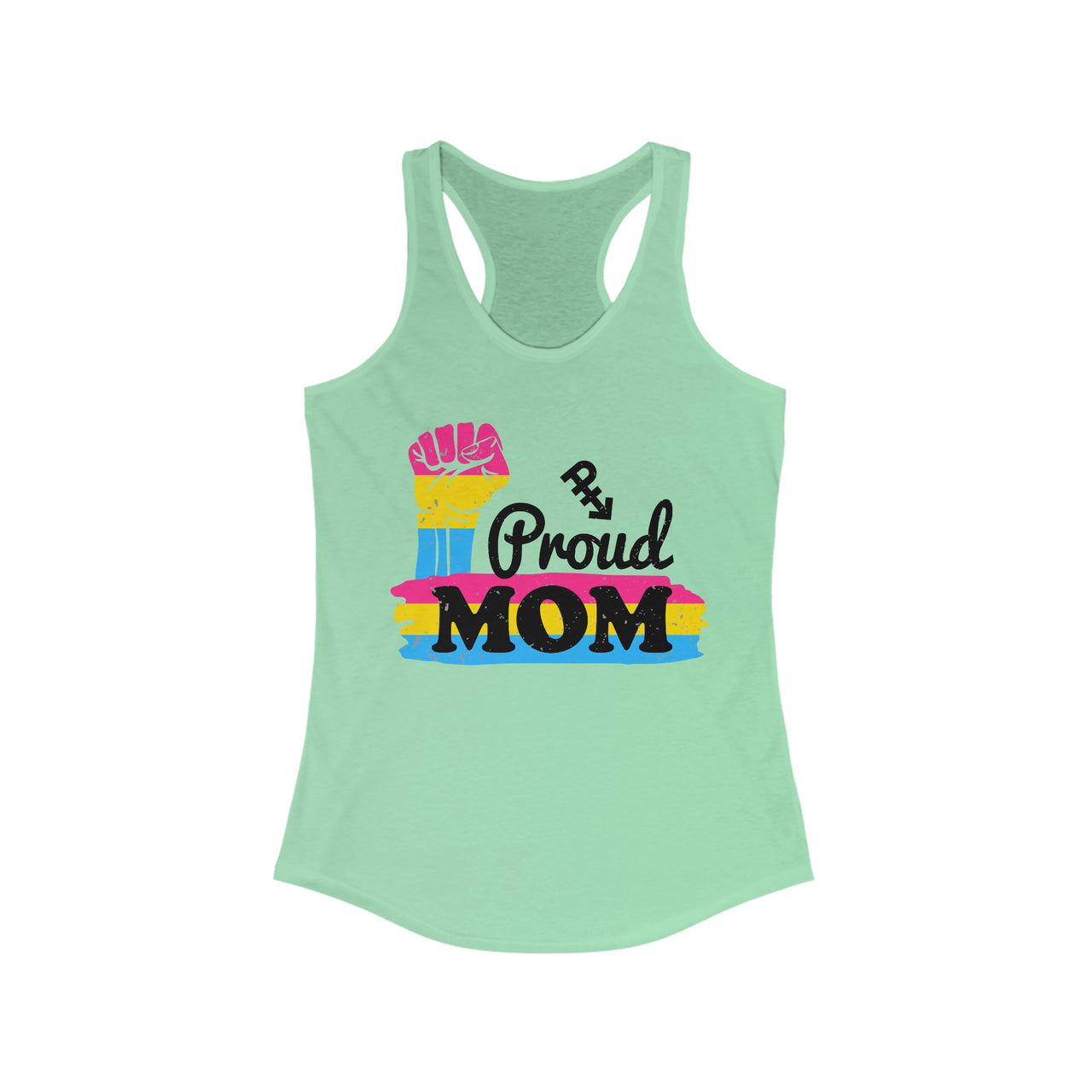 Pansexual Pride Flag Mother's Day Ideal Racerback Tank - Proud Mom SHAVA CO