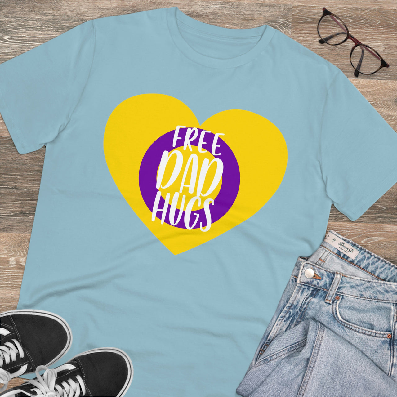 Intersexual Pride Flag T-shirt Unisex Size - Free Dad Hugs Printify