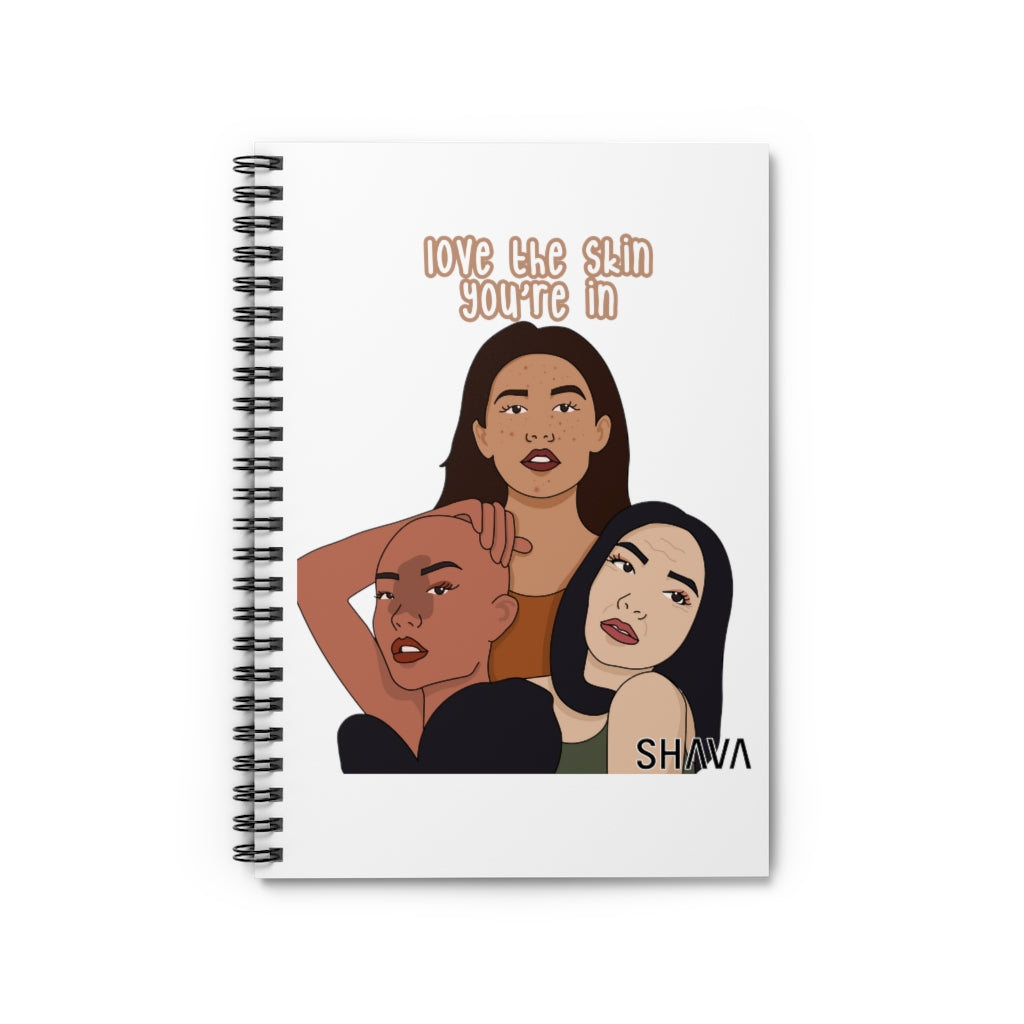 Affirmation Feminist Pro Choice Ruled Line Spiral Notebook - Love The Skin I'M In Printify