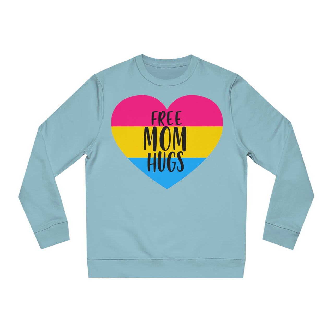 Pansexual Pride Flag Sweatshirt Unisex Size - Free Mom Hugs Printify