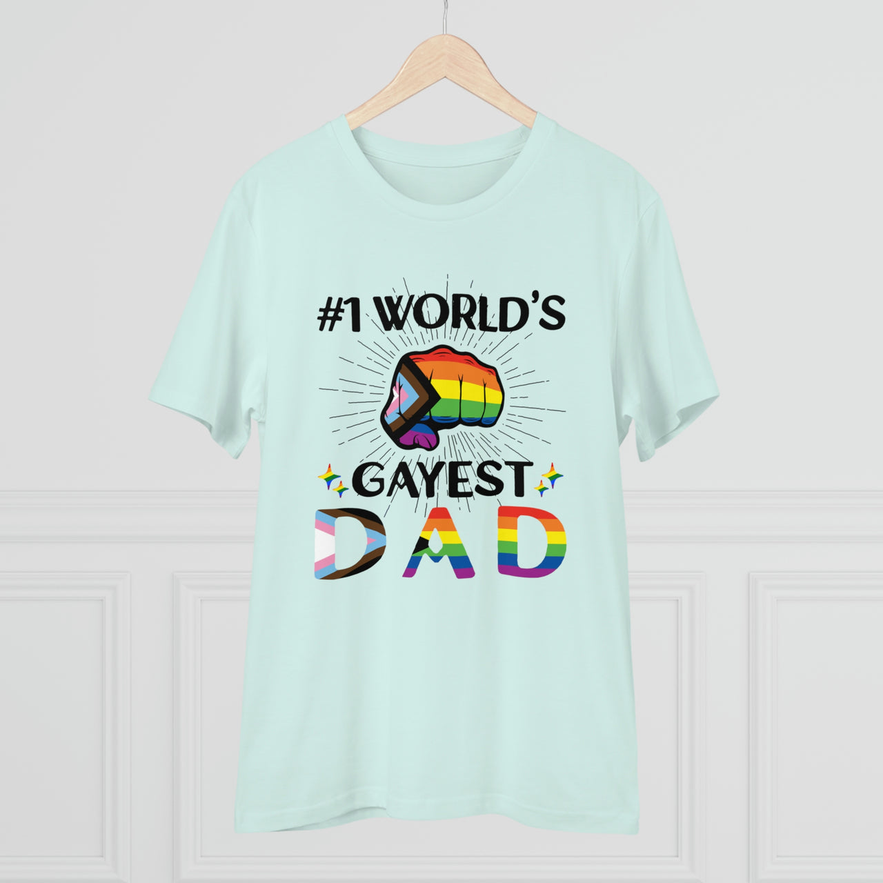Progress Pride Flag T-shirt Unisex Size - #1 Word's Sexiest Dad Printify