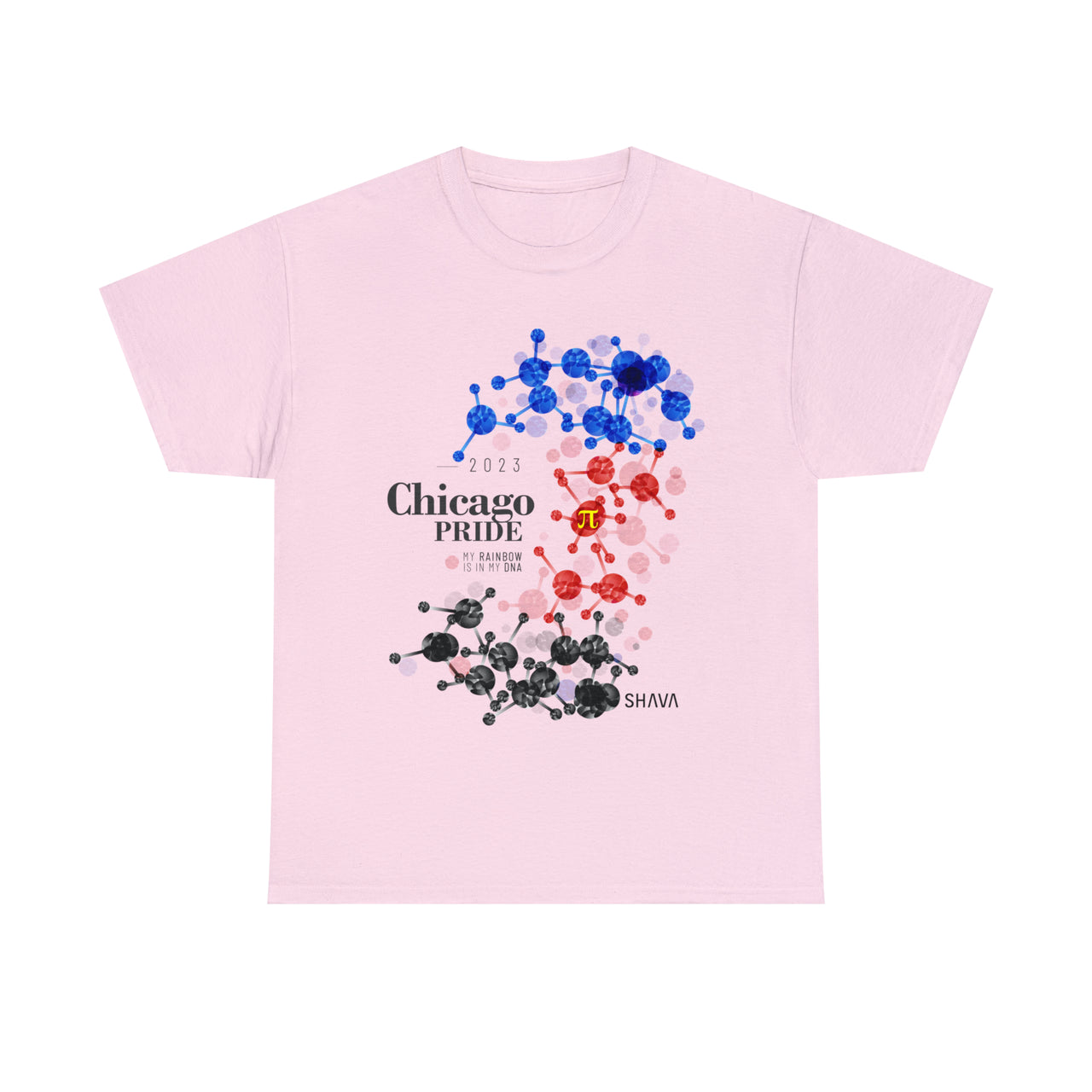 SHAVA CO Polyamory Flag 2023 Pride, Chicago Unisex Heavy Cotton Tee - My Rainbow Is In My DNA Printify