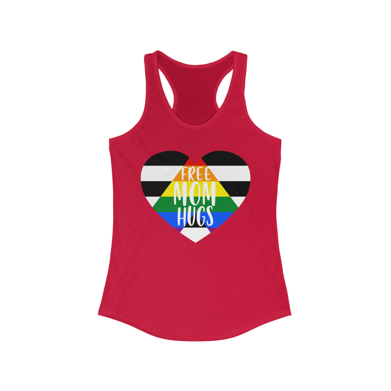 Straight Ally Pride Flag Mother's Day Ideal Racerback Tank - Free Mom Hugs SHAVA CO