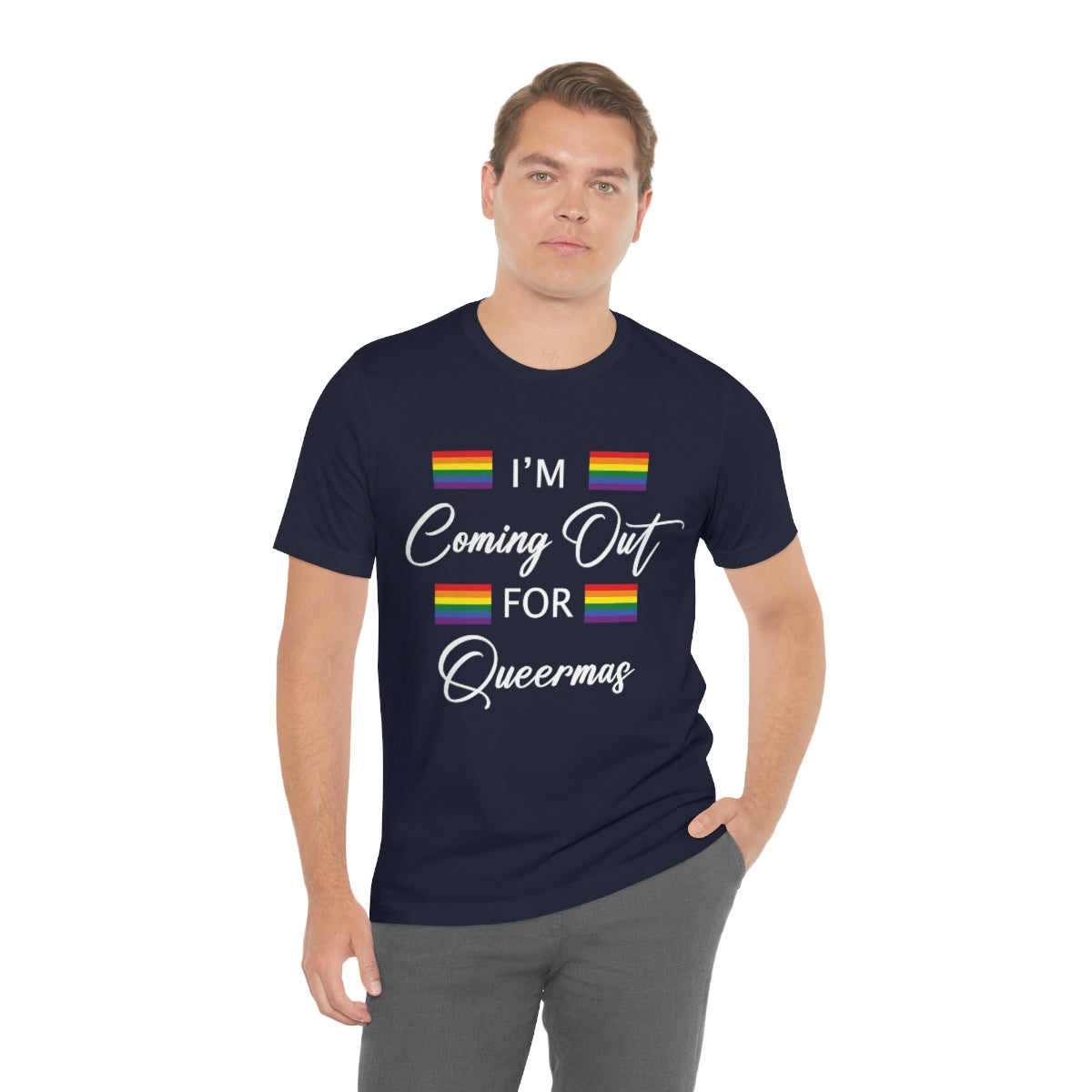 Classic Unisex Christmas LGBTQ T-Shirt - I’M Coming Out For Queermas Printify