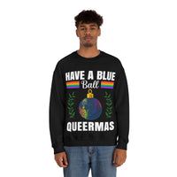 Thumbnail for Unisex Christmas LGBTQ Heavy Blend Crewneck Sweatshirt - Have A Blue Ball Queermas Printify