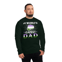 Thumbnail for Genderqueer Pride Flag Sweatshirt Unisex Size - #1 World's Gayest Dad Printify