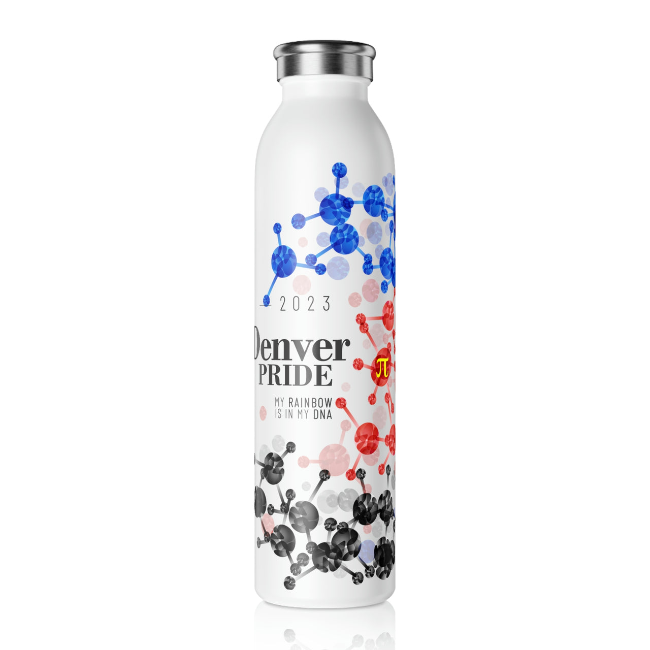 Polyamory Flag Slim Water Bottle Denver Pride - My Rainbow is In My DNA SHAVA CO