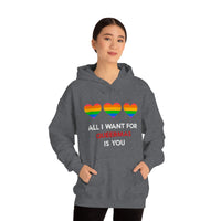 Thumbnail for Unisex Christmas LGBTQ Heavy Blend Hoodie - All I Want For Queermas Is You Printify