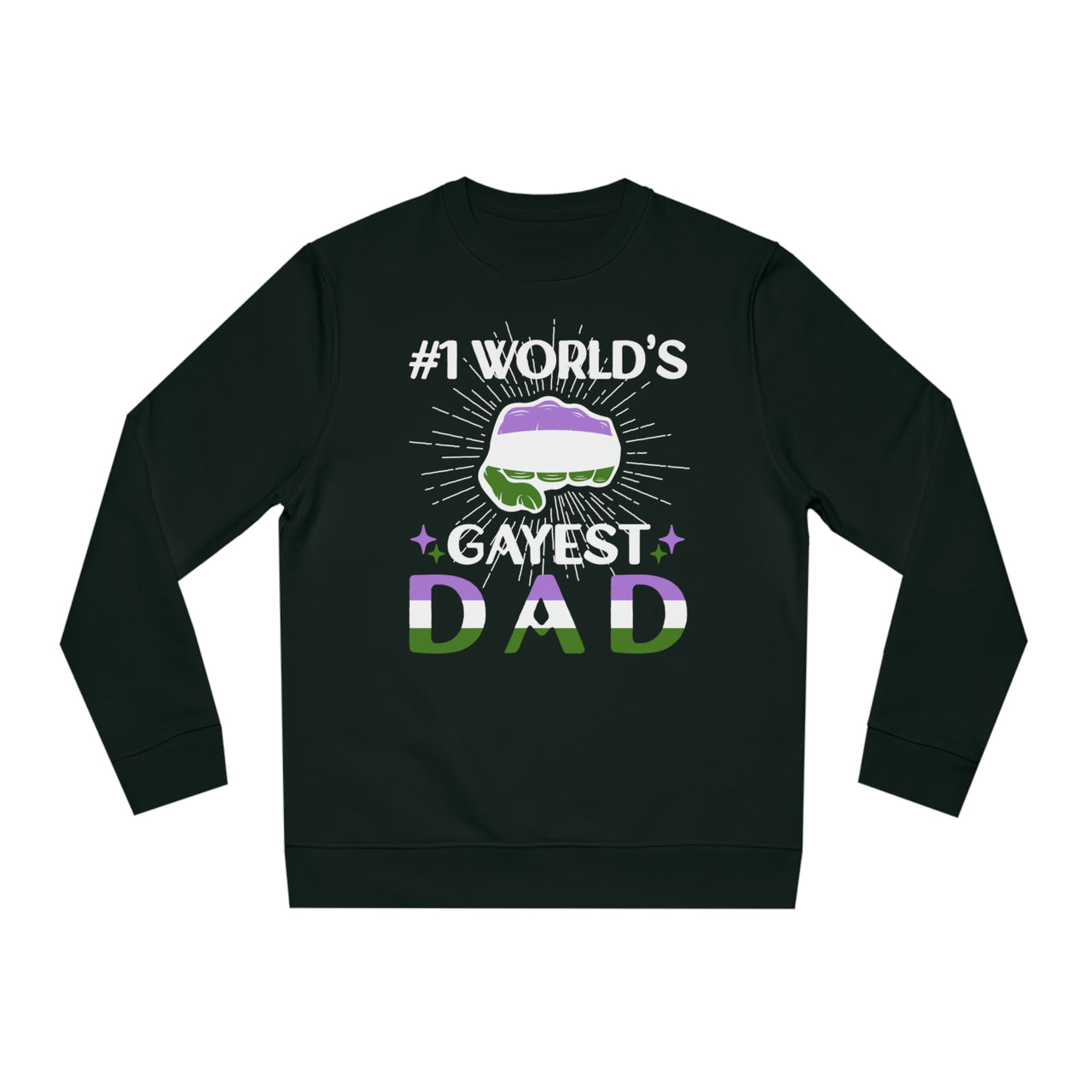 Genderqueer Pride Flag Sweatshirt Unisex Size - #1 World's Gayest Dad Printify